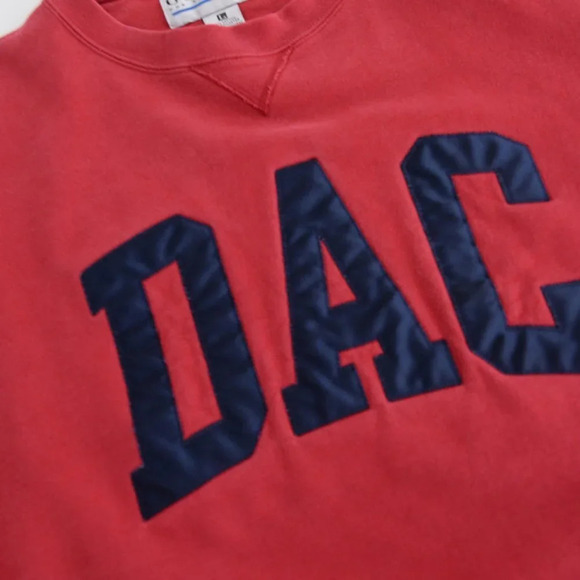 Vintage  Gear For Sports Big Cotton Red DAC University Crewneck Sweater L - Picture 9 of 12